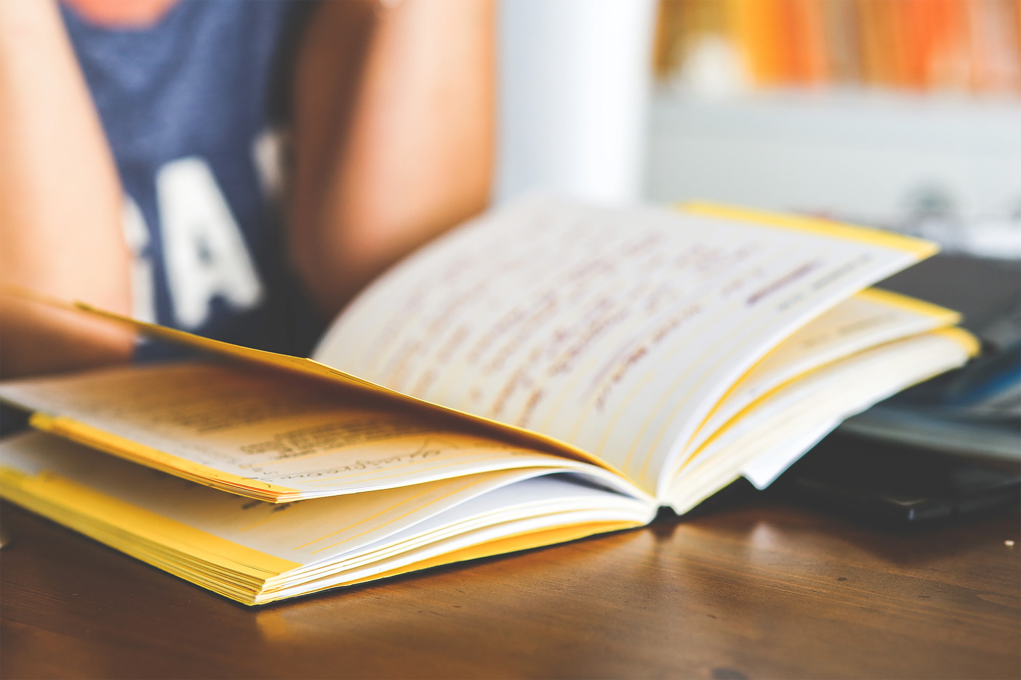 Person reading a book