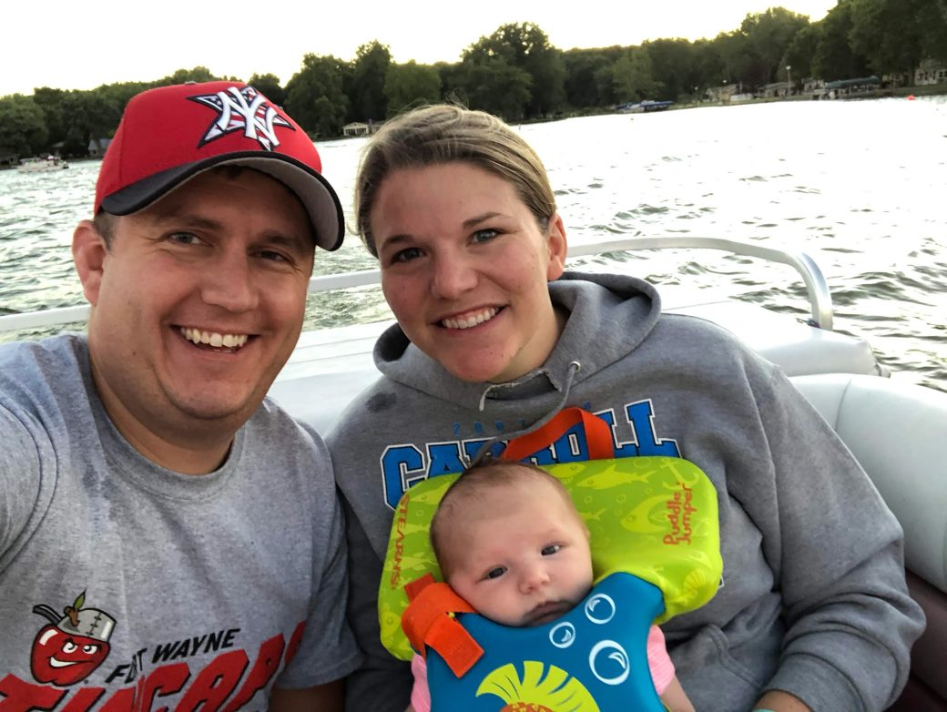 Stephanie and her family on a boat