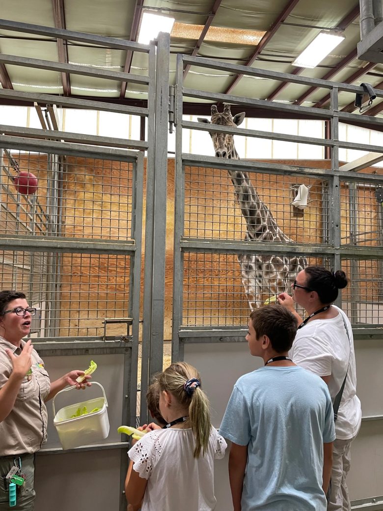 Andy's family at a zoo