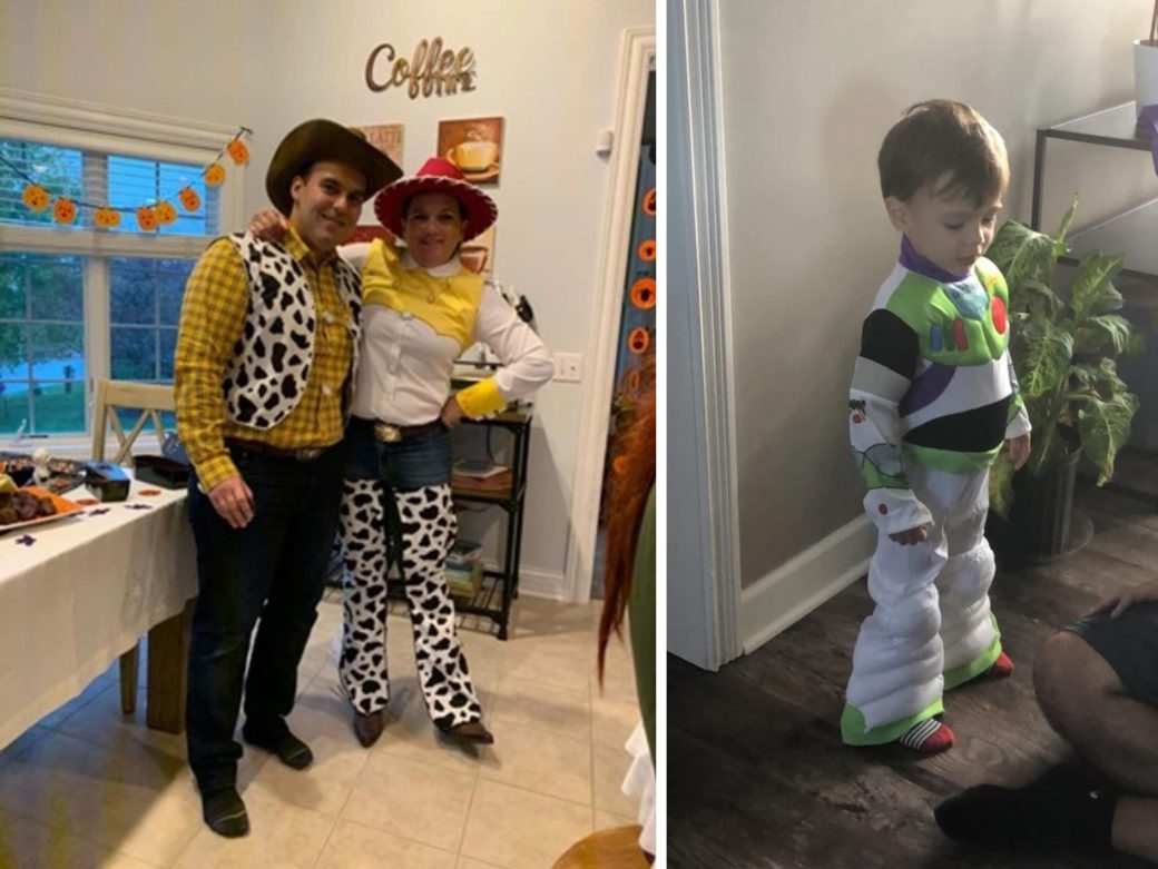 Viviane's family in halloween outfits