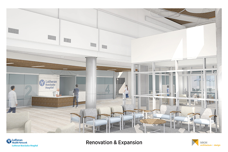 Lutheran Kosciusko Hospital Lobby Rendering