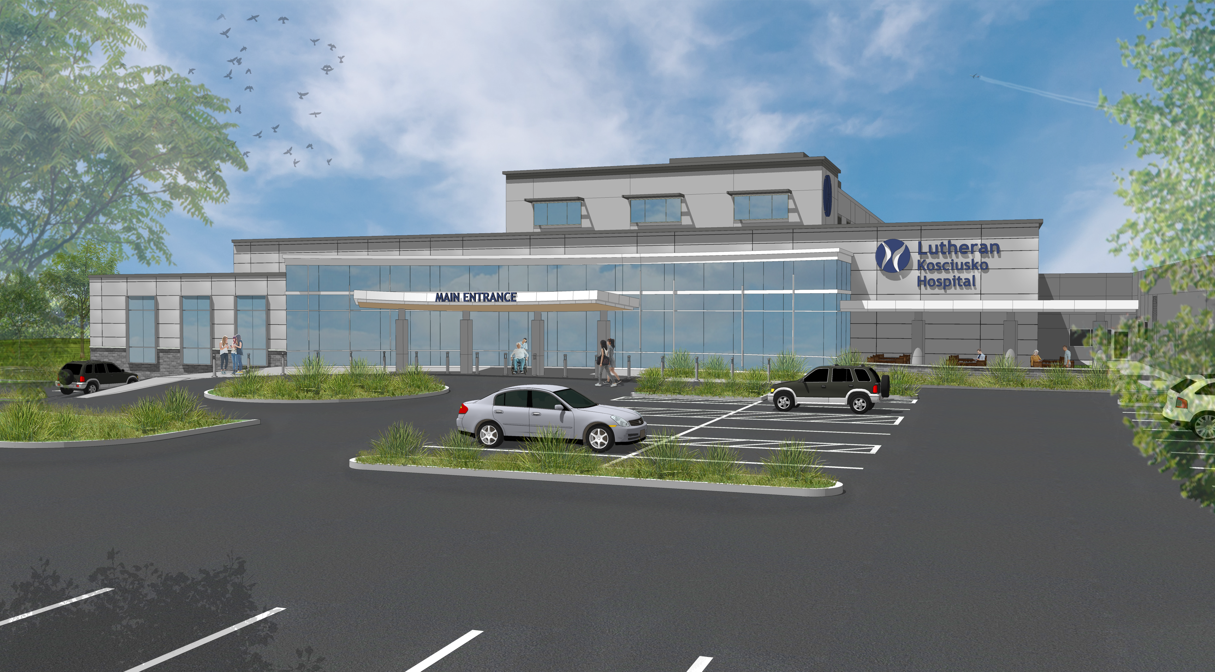 Kosciusko Community Hospital Facade Rendering