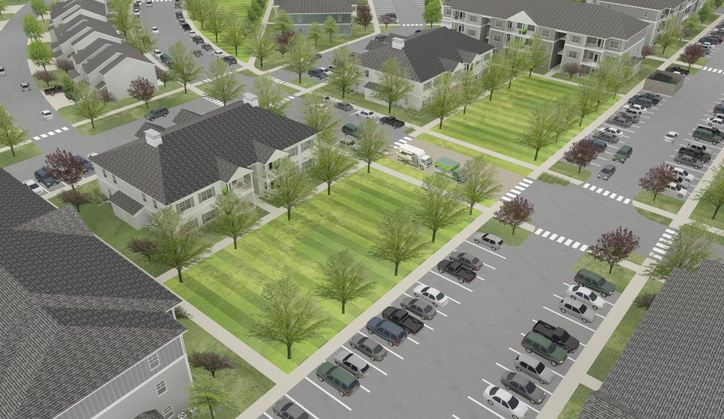 site plan aerial view rendering