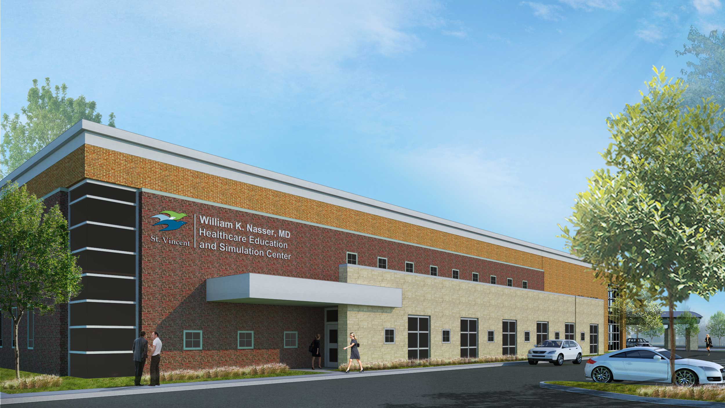 Ascension St. Vincent Simulation Center Exterior Rendering