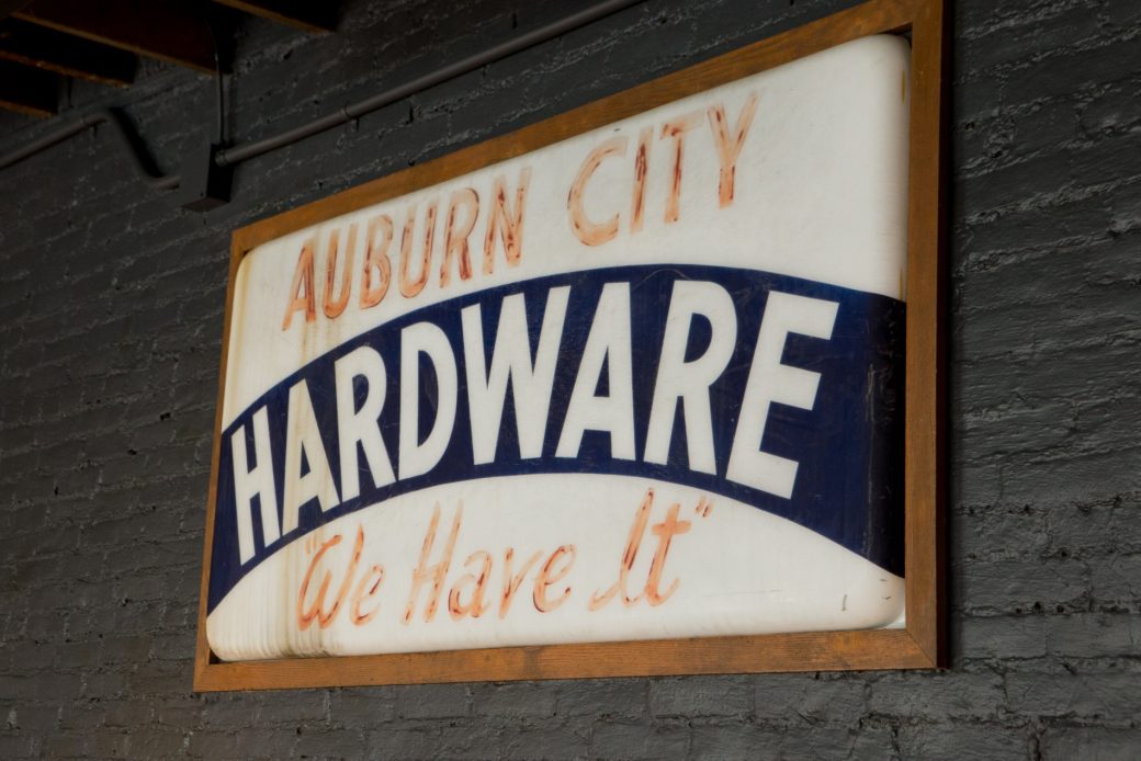 Auburn City Hardware Original Sign