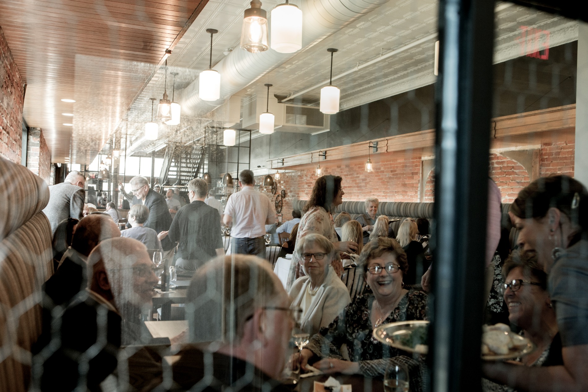 Auburn City Steakhouse Dining Room view through a window