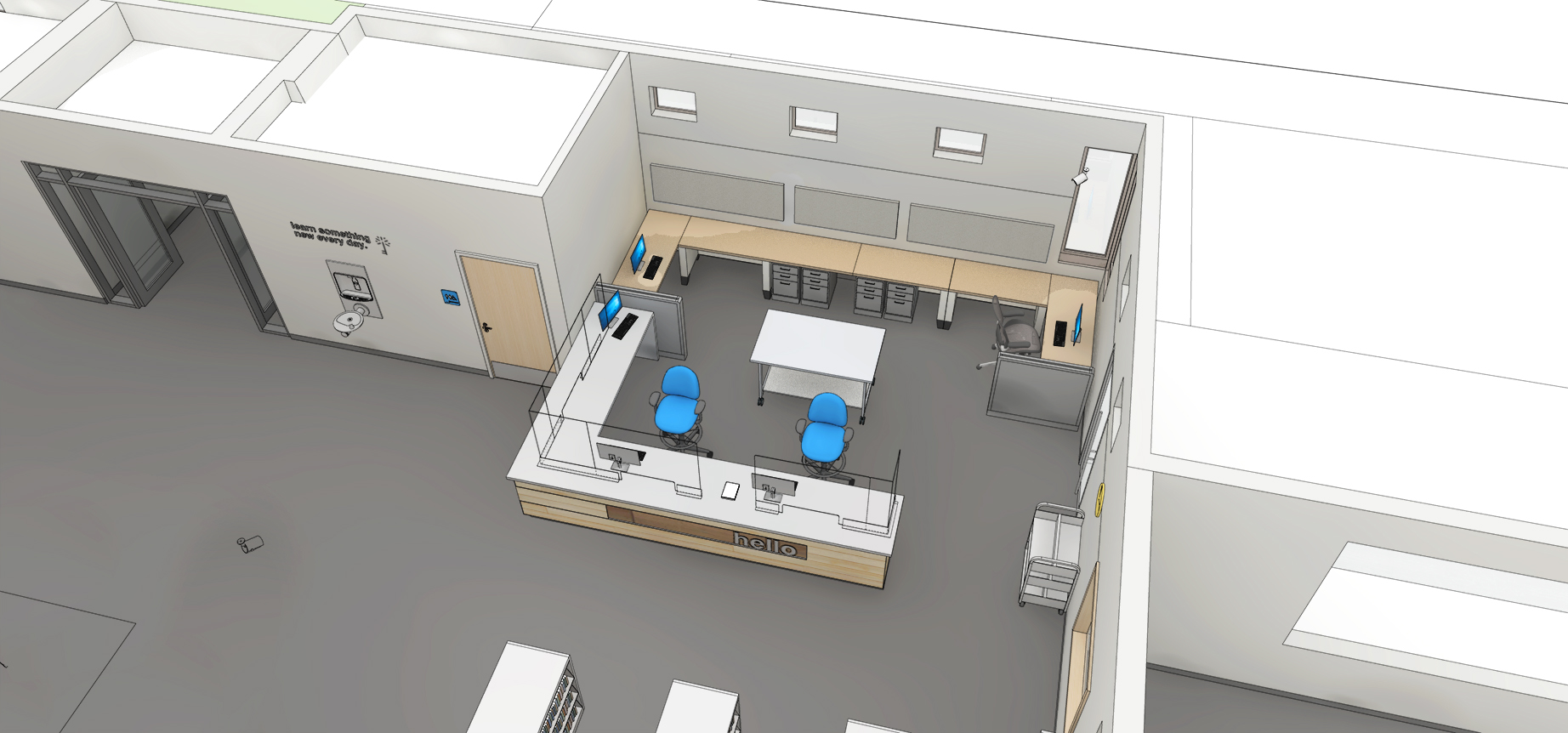 Elkhart Public Library Circulation Desk Diagram