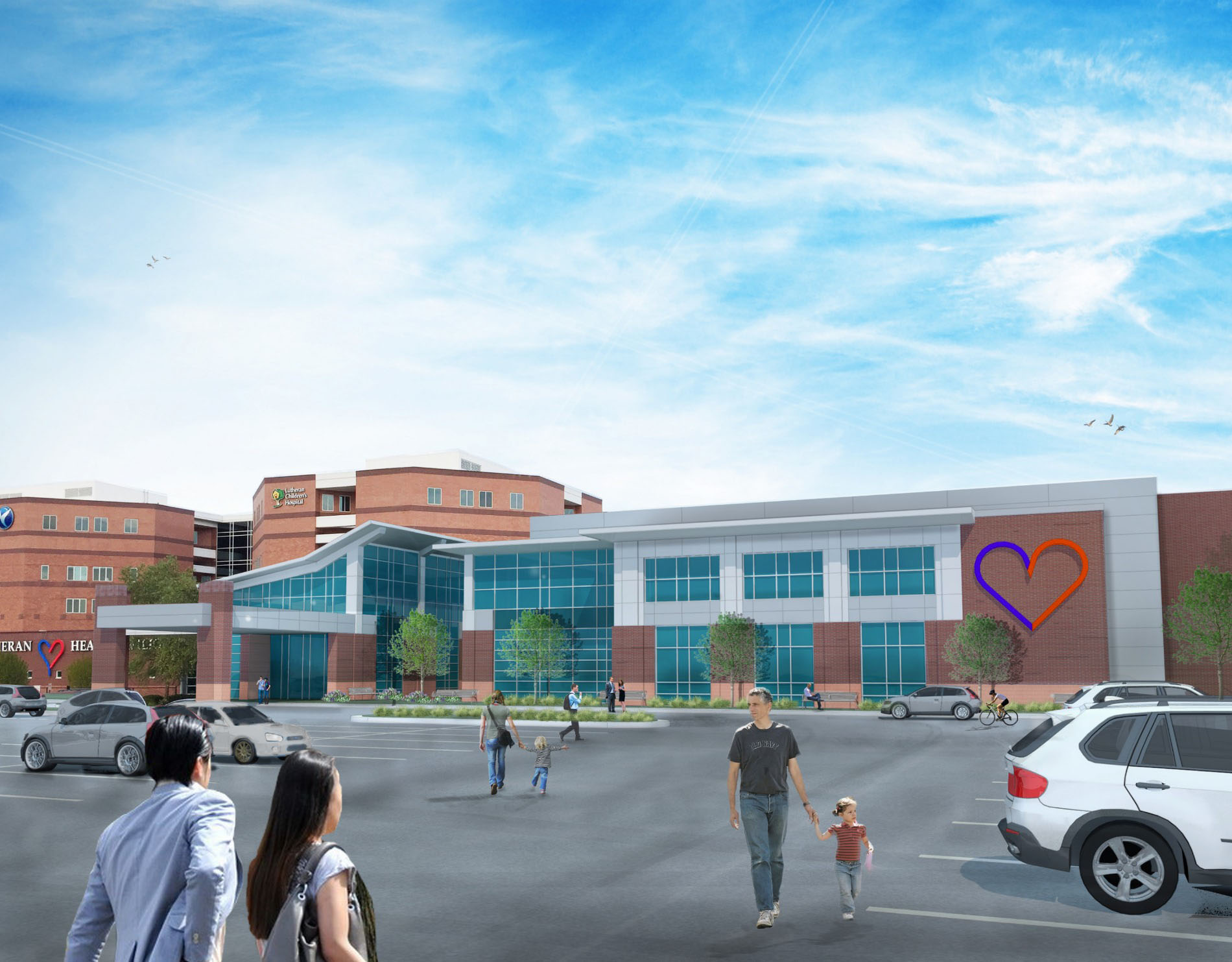 Lutheran Hospital Heart & Vascular Center Exterior Rendering