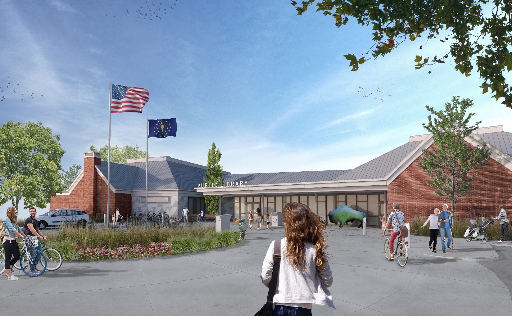 North Webster Community Public Library exterior rendering