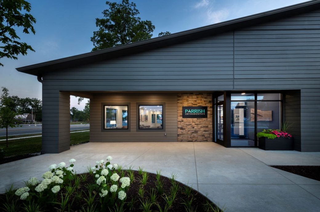 Parrish Orthodontics exterior dusk 1