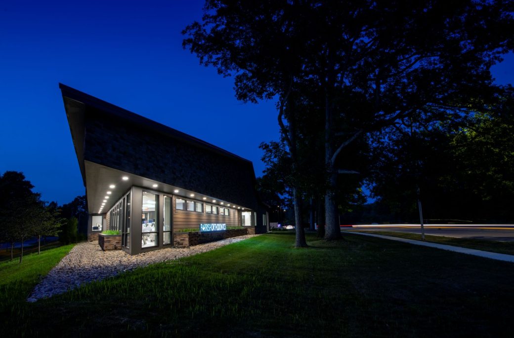 Parrish Orthodontics exterior night