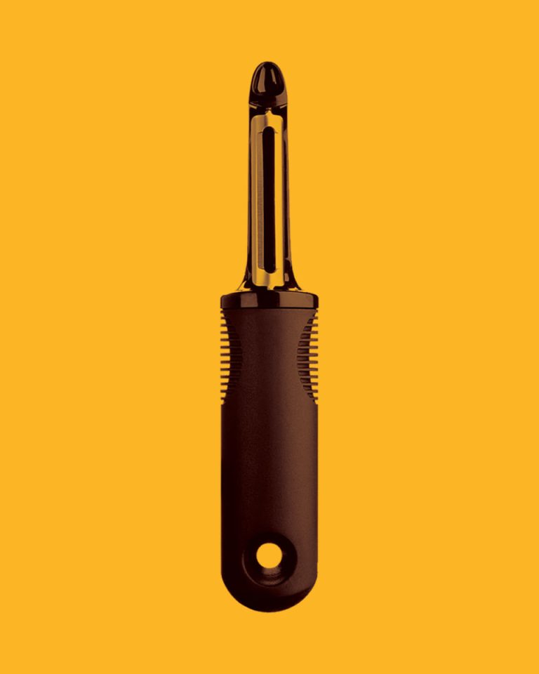 potato peeler graphic yellow background