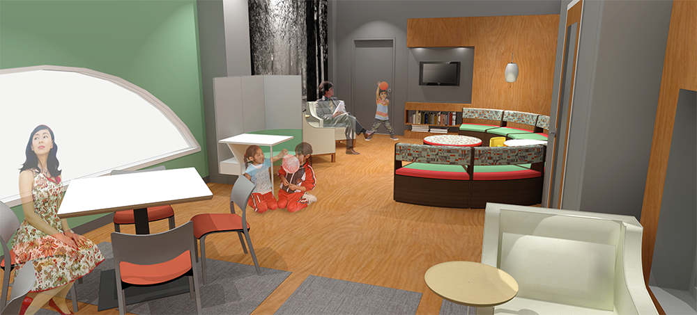 Second Floor Interior Rendering at Peyton Manning Children's Hospital