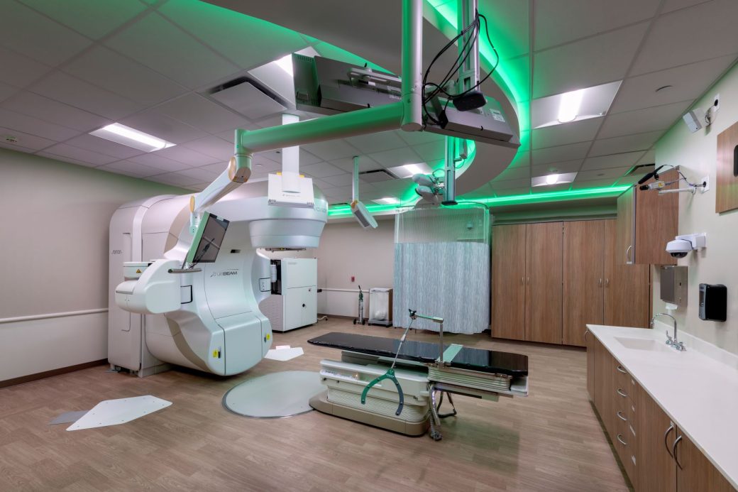 St. Vincent Cancer Center Linear Accelerator with Green Lighting 2