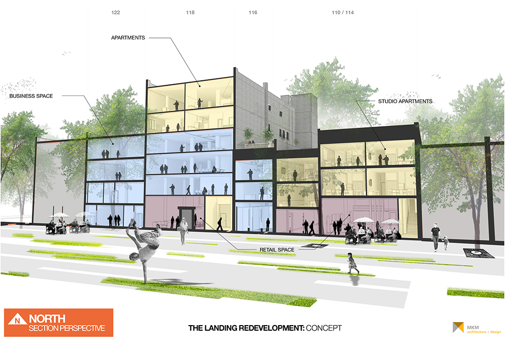 The Landing Site Plan North Section Perspective