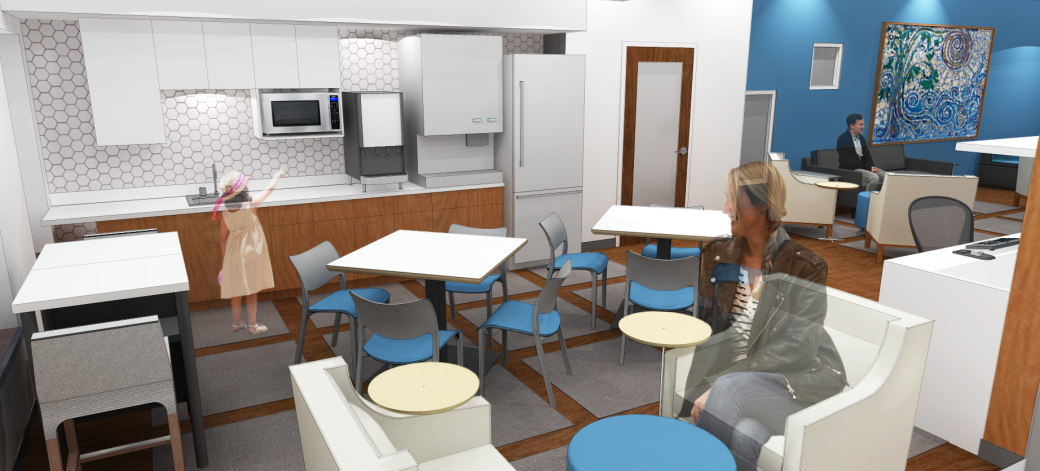 Third Floor Interior Kitchen Rendering at Peyton Manning Children's Hospital