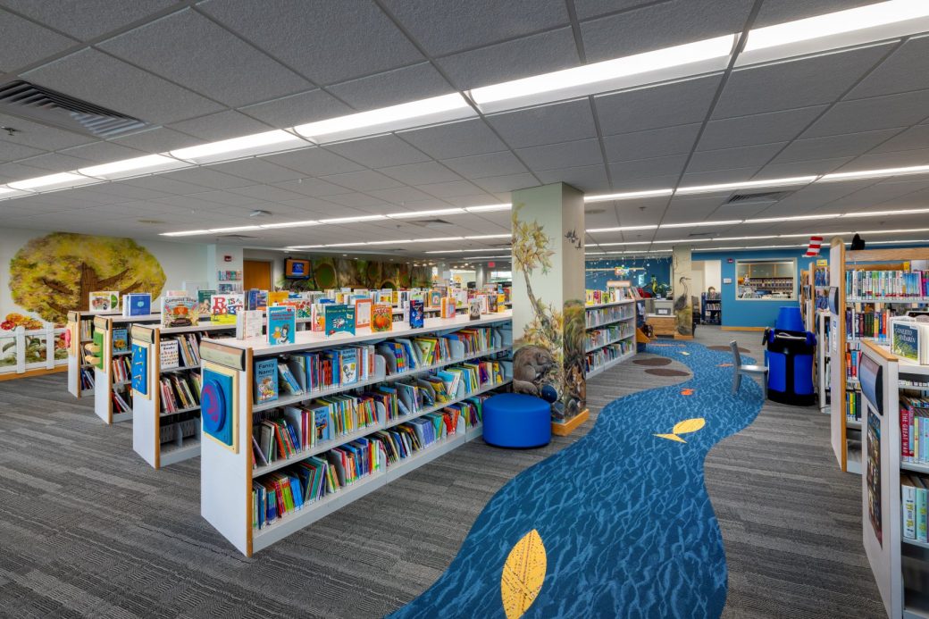 Wells County Public Library Children's department carpet detail