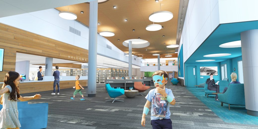 Wells County Public Library Lobby Rendering