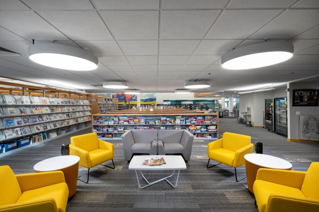 Wells County Public Library adult seating area