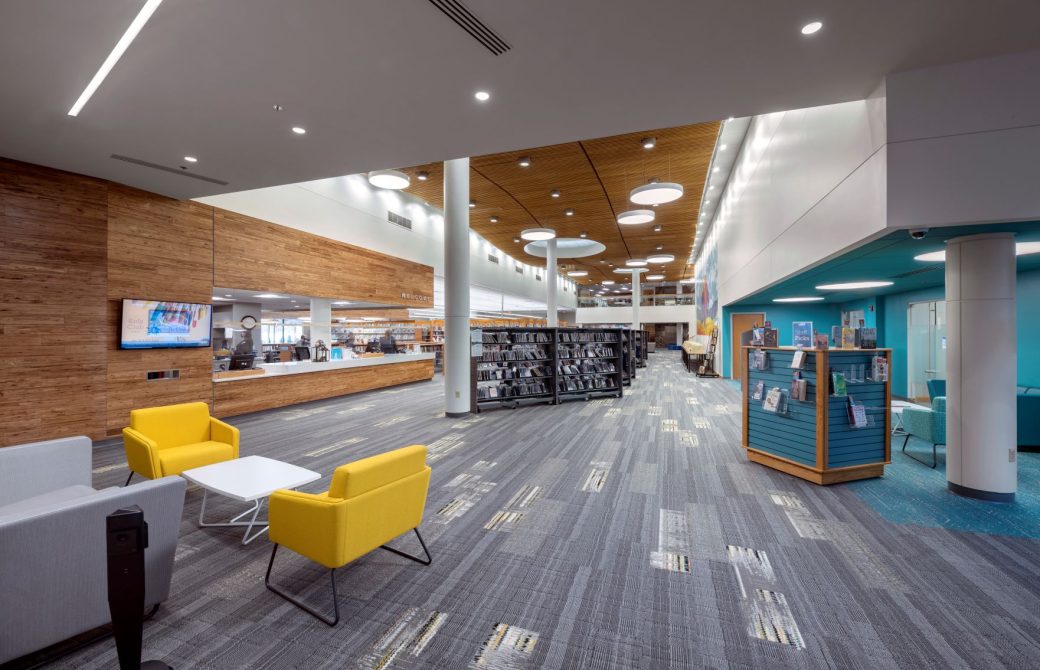 Wells County Public Library main corridor