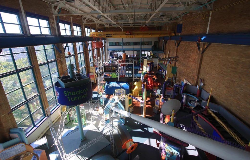 Science Central Interior Aerial View from back looking to entrance