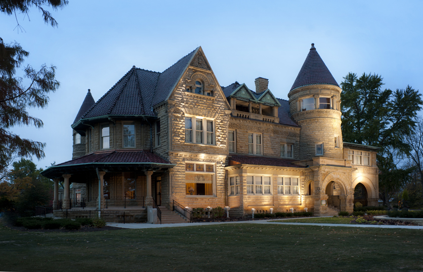 Brookside Bass Mansion Exterior Night