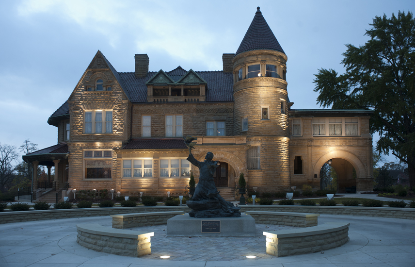 Brookside Bass Mansion Exterior Night