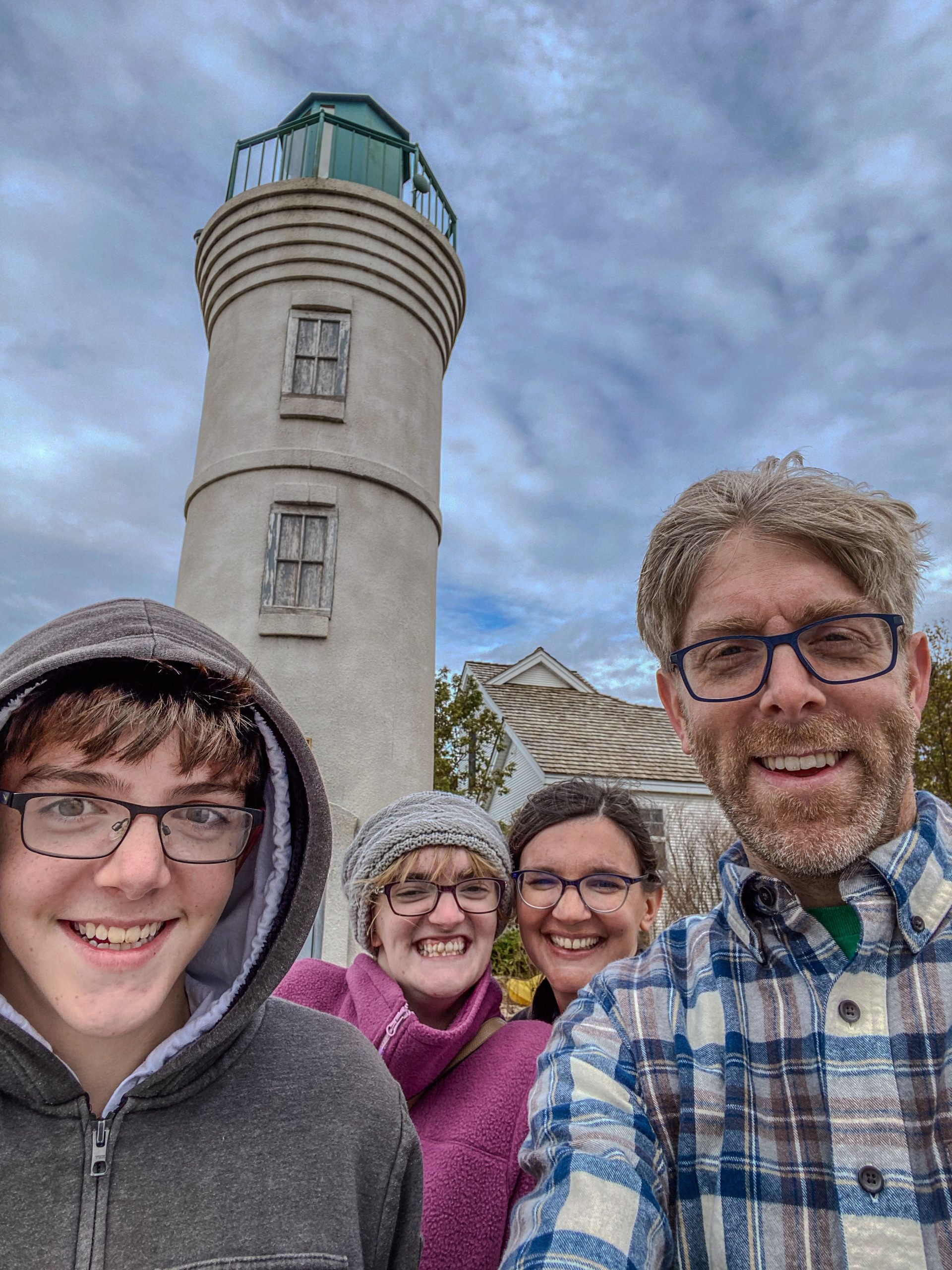 Jonah with his family on a trip to Michigan