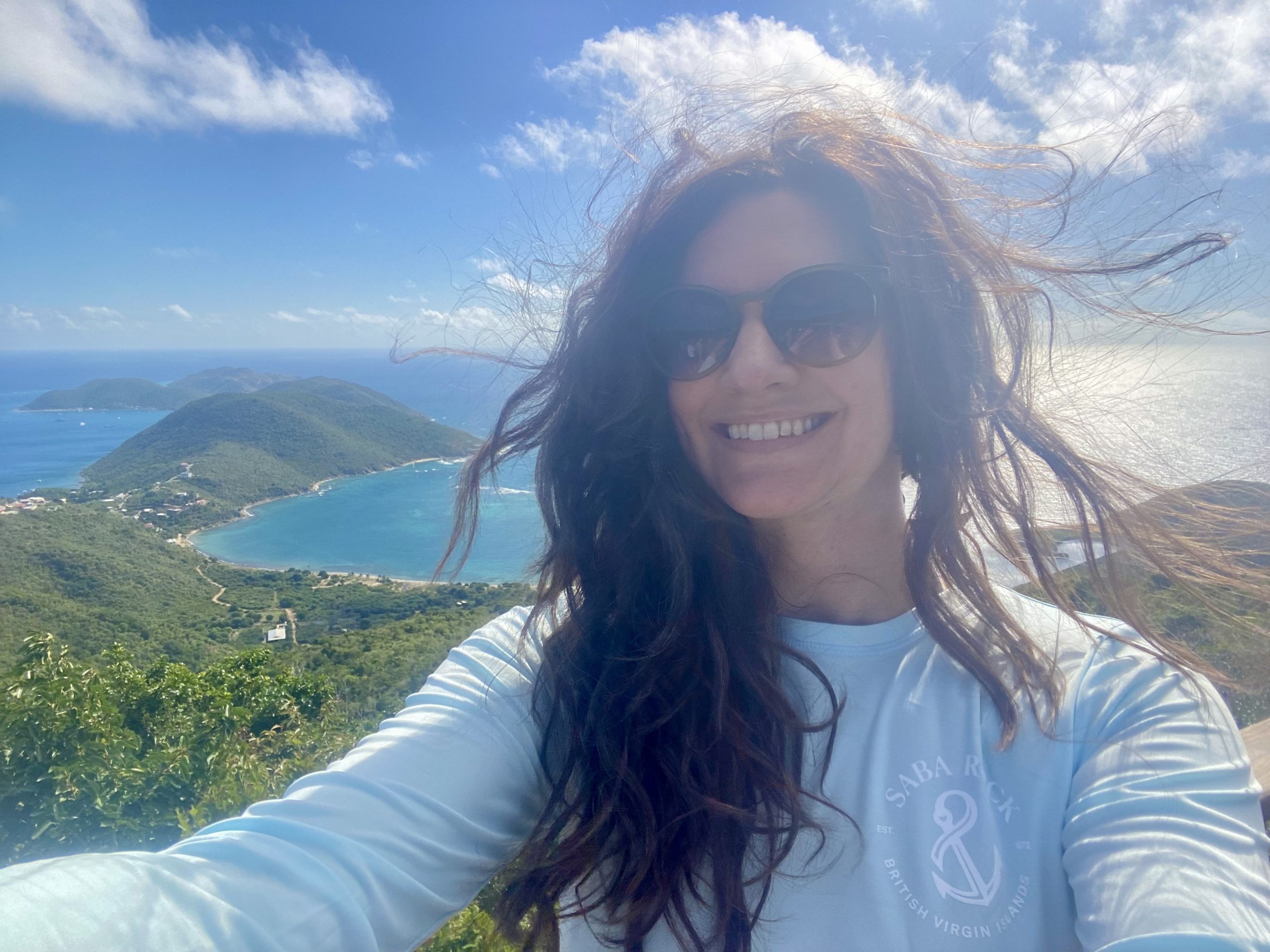woman on a scenic island