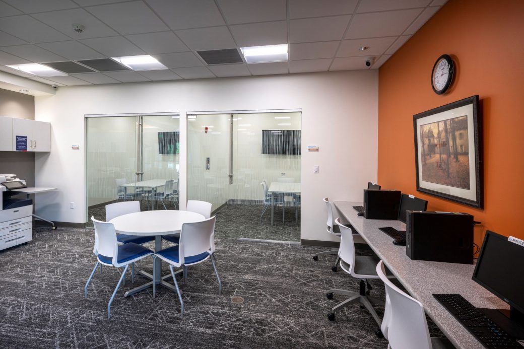 computer area and private rooms